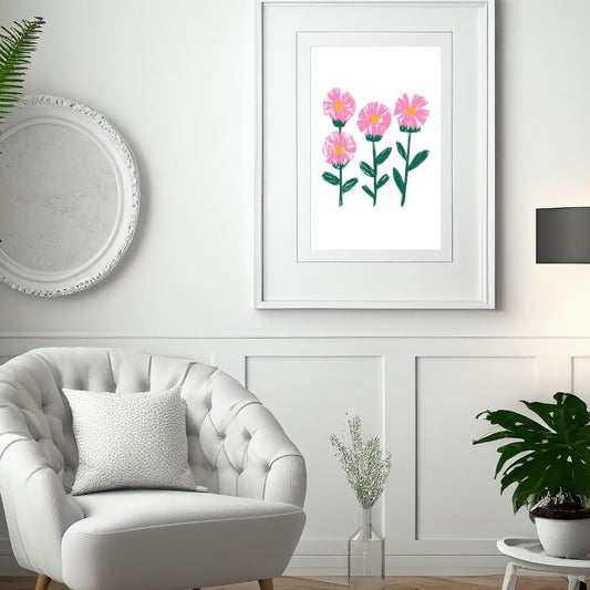 Flowers Minimal Wall Art - Digital Print