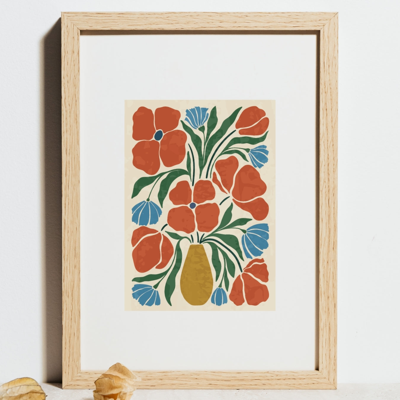 Vintage Flowers Abstract Botanical Art Floral Print Home Decor