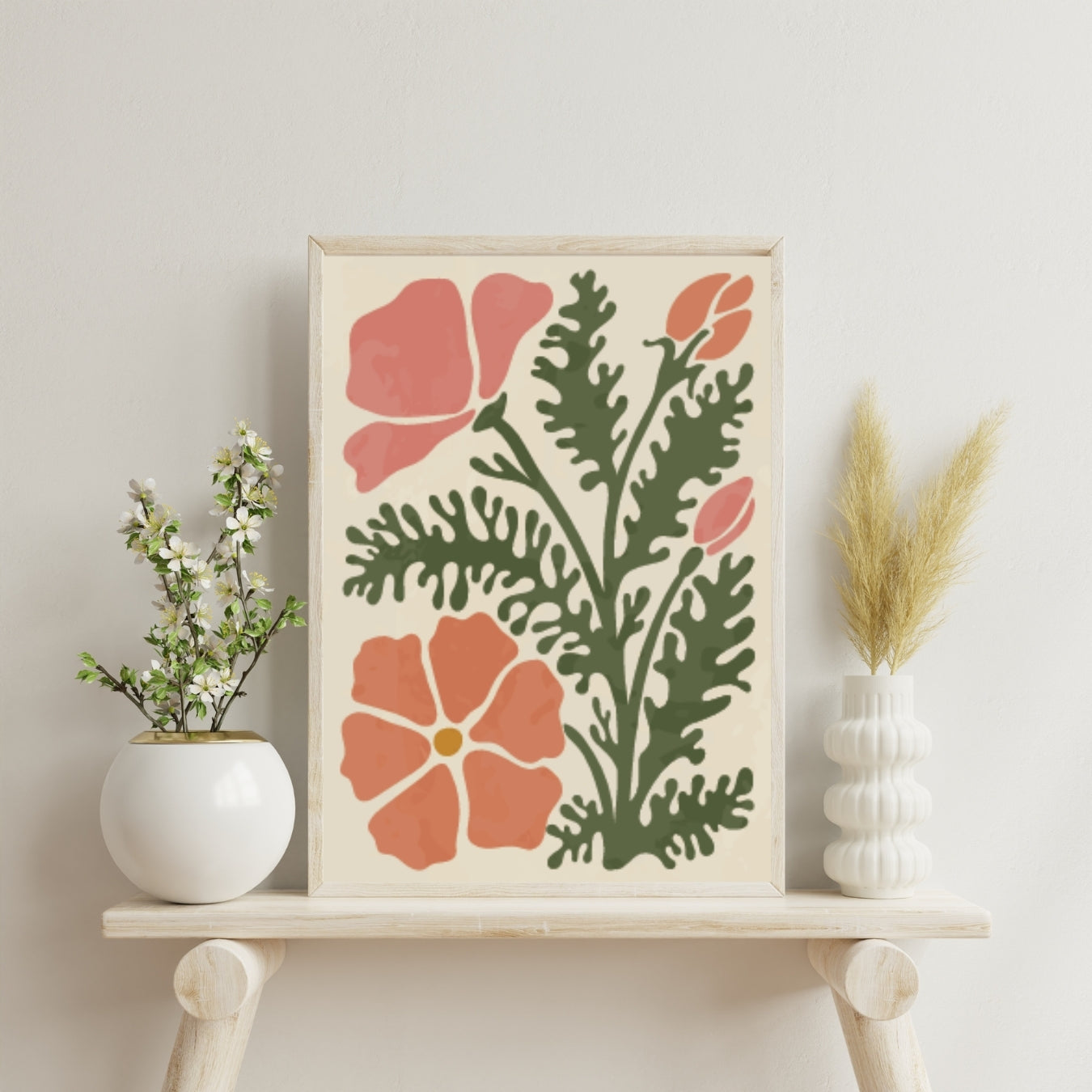 Vintage Flowers Abstract Botanical Art Floral Print - Digital Print
