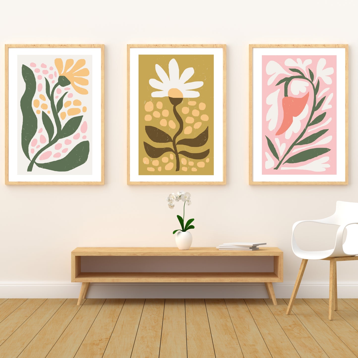 Botanical Wall Art Set of 3 Prints - Digital Print