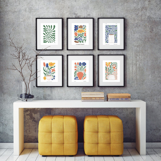 Cozy Botanical Wall Art Set of 6 - Digital Print