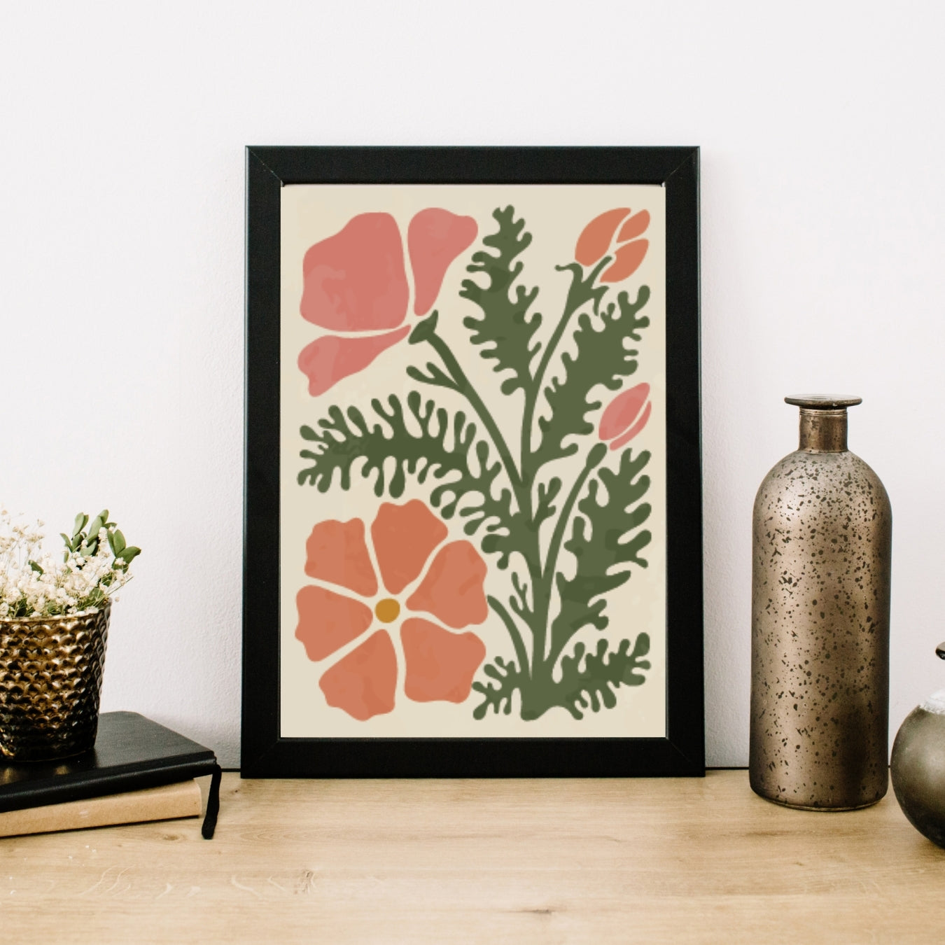 Vintage Flowers Abstract Botanical Art Floral Print - Digital Print