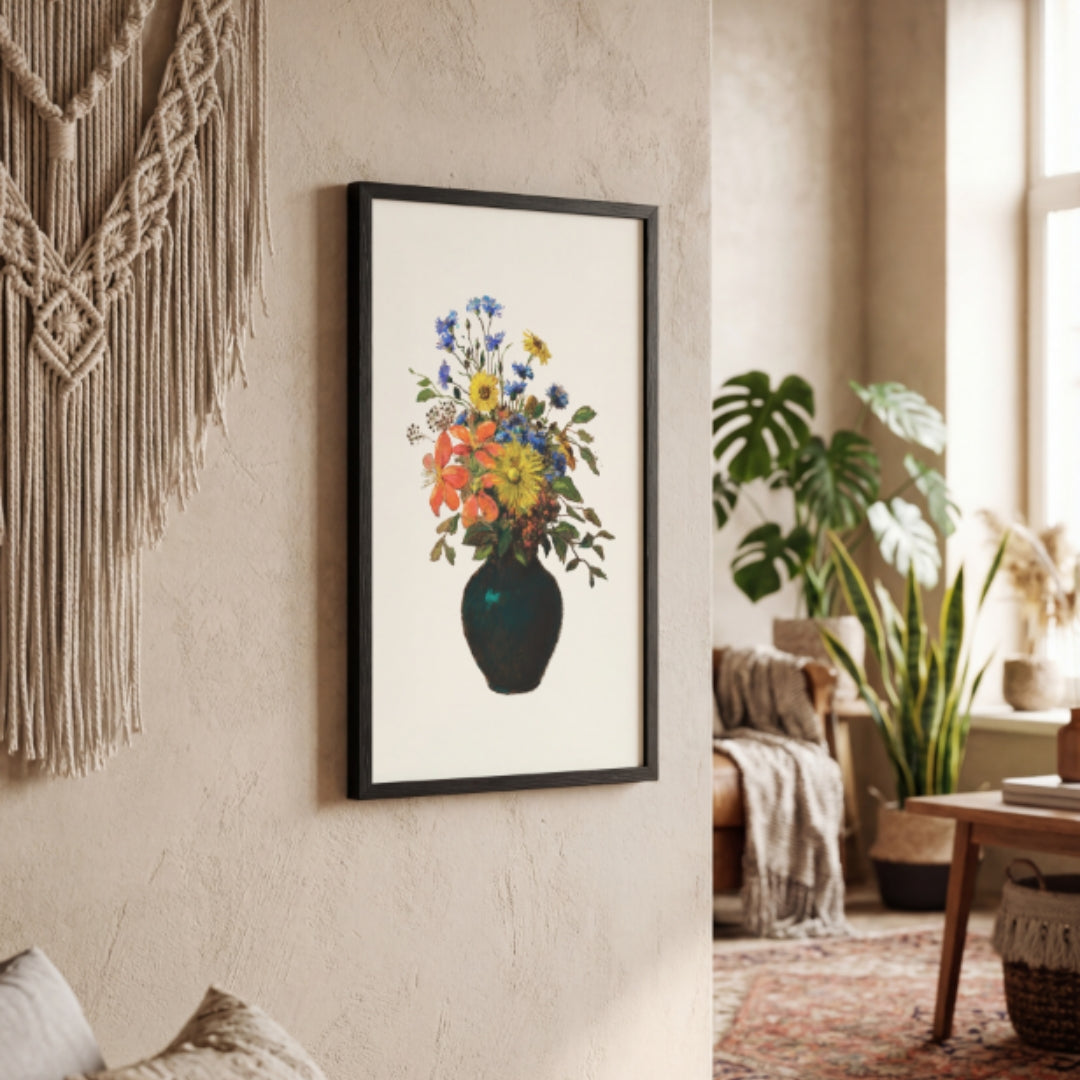 Flower Vase Art Print, Dopamine Decor Still Life Floral Poster, Girly Coquette Wall Art Decor- Digital Print