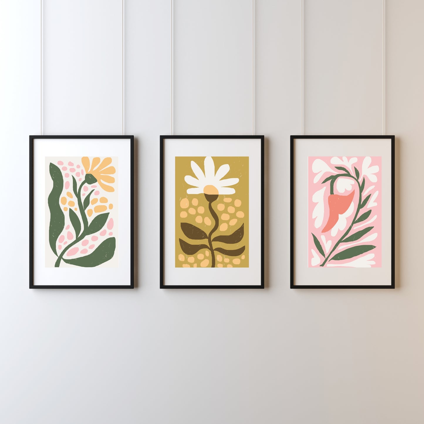 Botanical Wall Art Set of 3 Prints - Digital Print