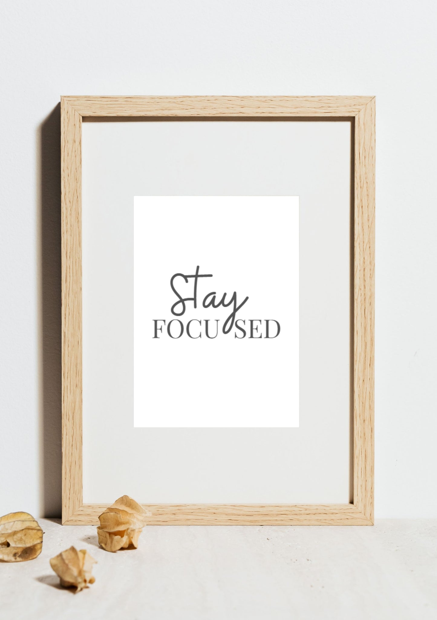 Minimalist Wall Art Printable, Stay Focused Quote, Modern Home Decor