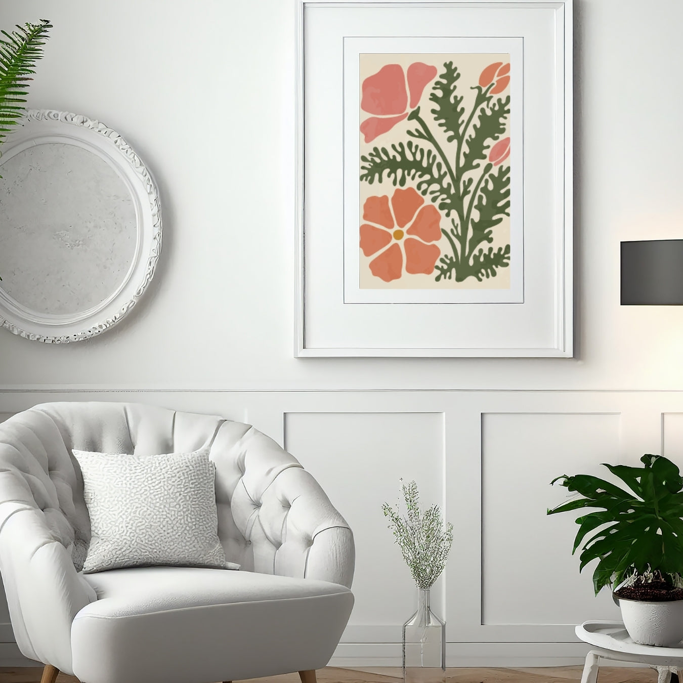 Vintage Flowers Abstract Botanical Art Floral Print - Digital Print