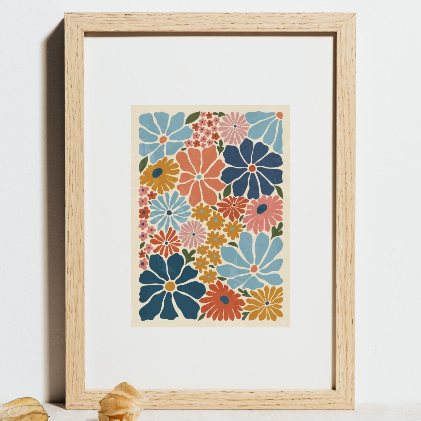 Vintage Flowers  Abstract Botanical Art Floral Print Home Decor
