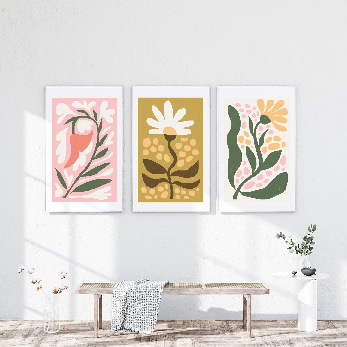Botanical Wall Art Set of 3 Prints - Digital Print
