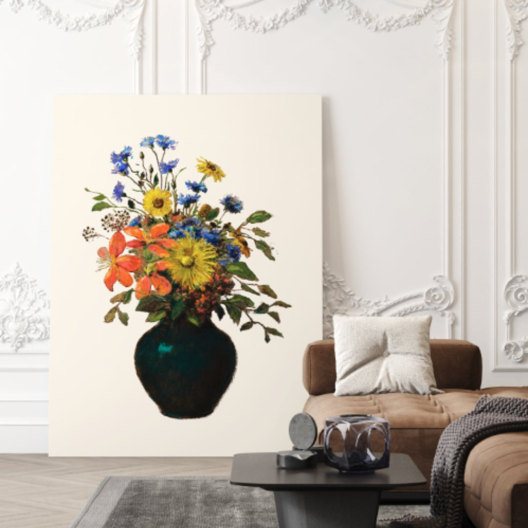Flower Vase Art Print, Dopamine Decor Still Life Floral Poster, Girly Coquette Wall Art Decor- Digital Print