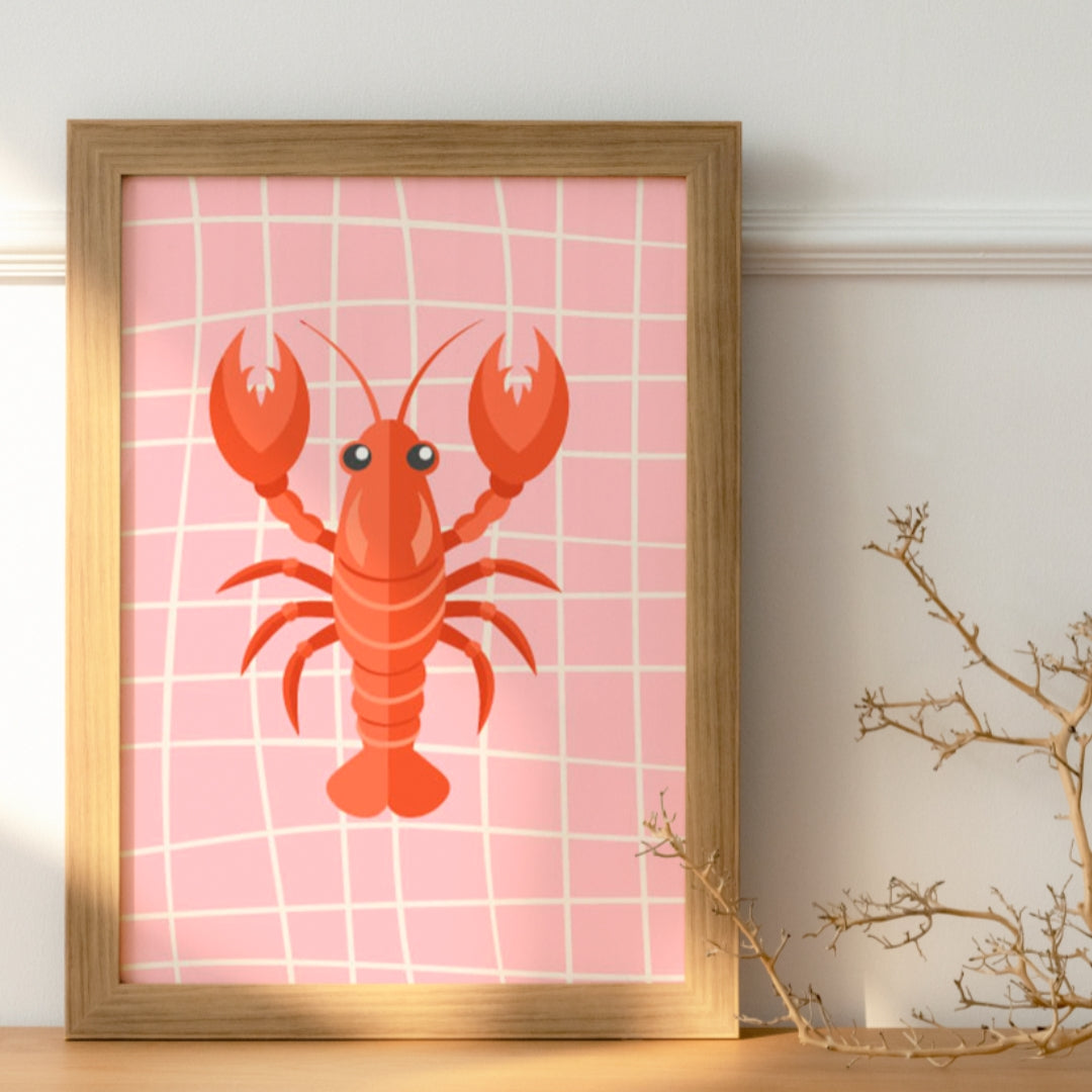 Sea Foot Art Prints, SET OF 4, Seafood Wall Decor, Sardines Print, Dopamine Decor - Digital Print