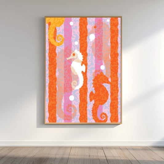Colorful summer sea life wall art set 4 Hand drawn octopus - Digital Print