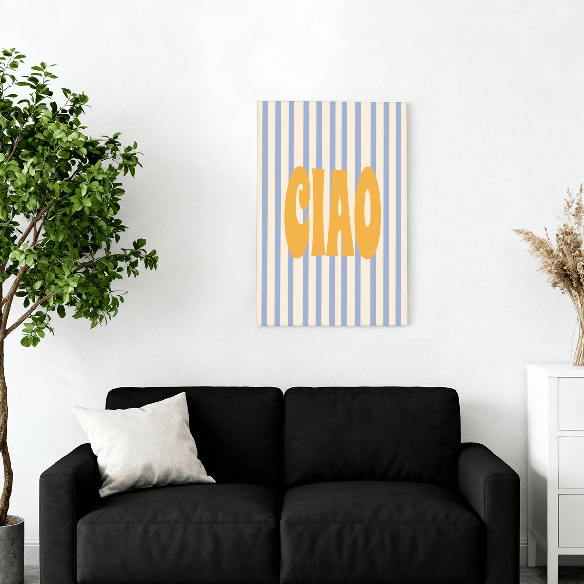 Set of abstract food posters with flowers in a vase lemon fruit - Digital Print